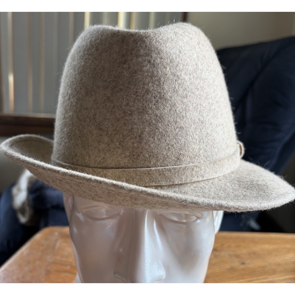 Vintage Allyn St George Fedora Hat W/rolled Brim Size L  All Wool By Bollman USA
